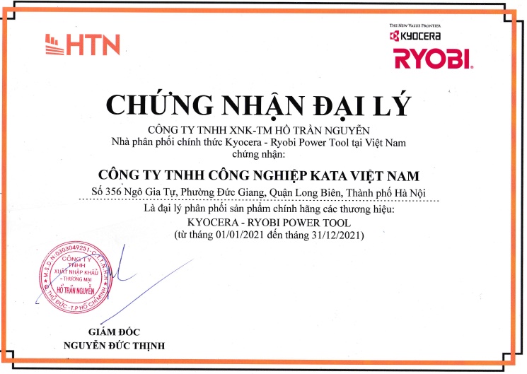 Công ty TNHH Công Nghiệp Kata Việt Nam đại lý phân phối sản phẩm chính hãng các thương hiệu KYOCERA RYOBI POWER TOOL